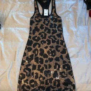 Express -Leopard sequin mini bodycon dress
